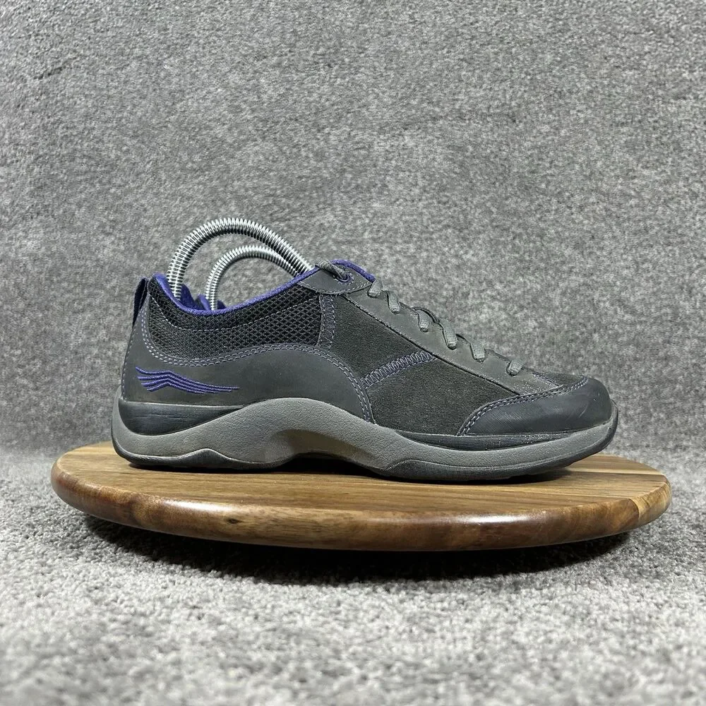 Dansko Sabrina Woman's Sz EU 38 US 7.5 Gray Purple Leather Athletic Shoes Used